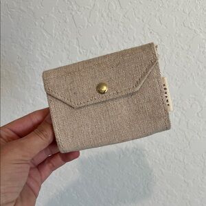 Sezane Canvas Button Snap Wallet
